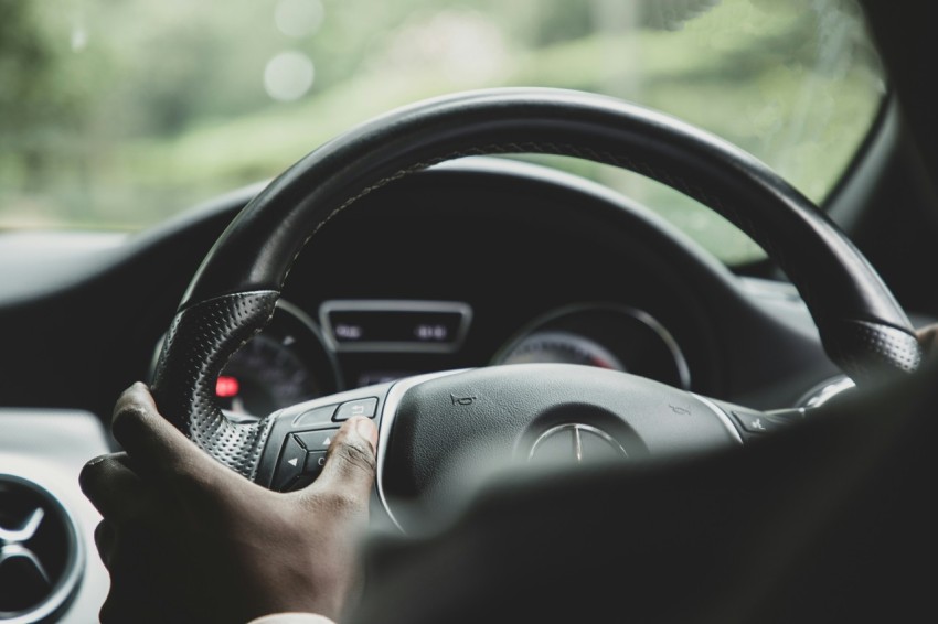 a person driving a car