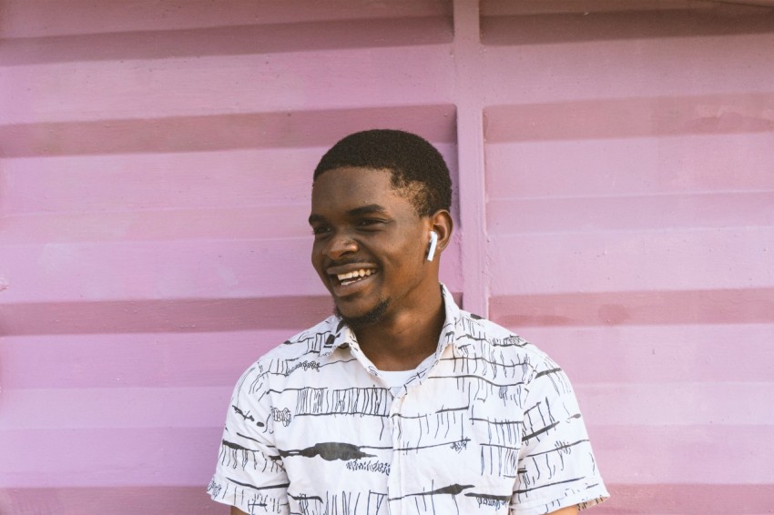 man in white and blue striped button up shirt