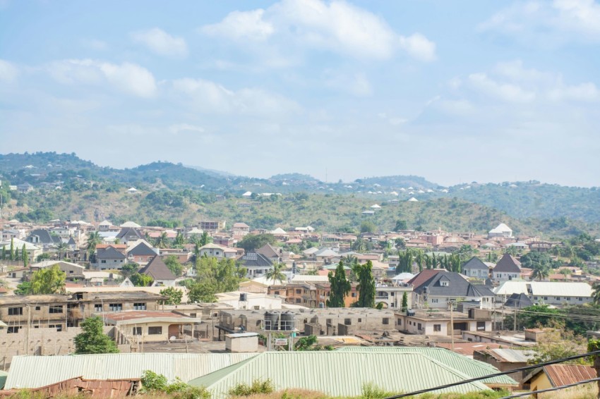 a view of a city from a hill