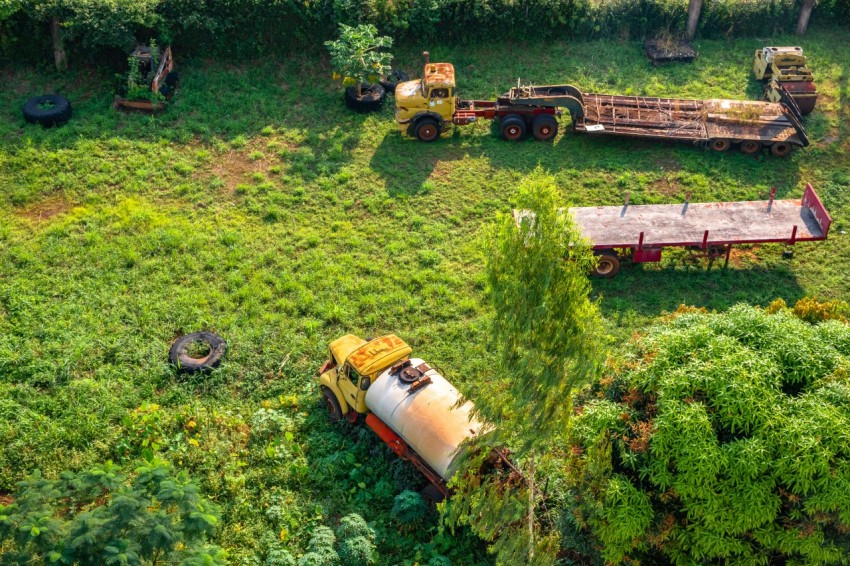 yellow and brown truck photograph