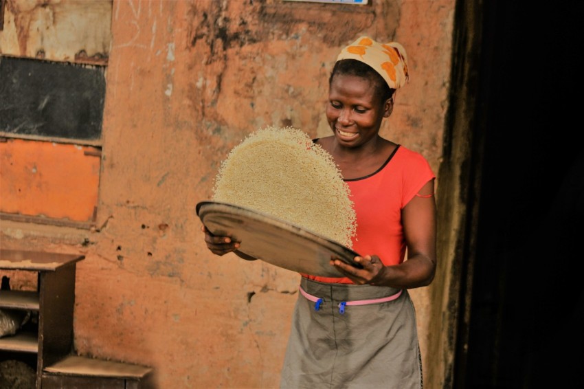 woman holding basket