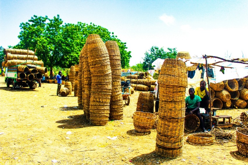 brown wicker baskets