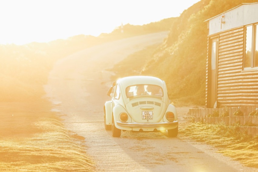 white volkswagen beetle