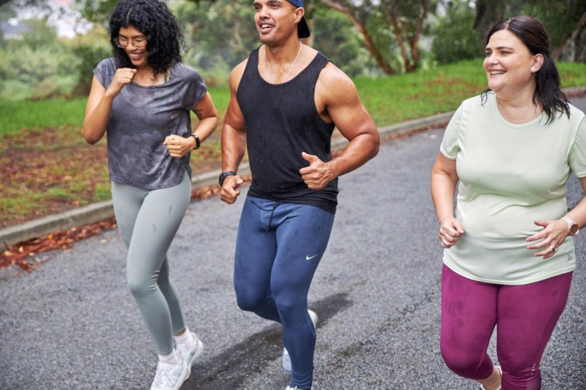 three people out for a run together