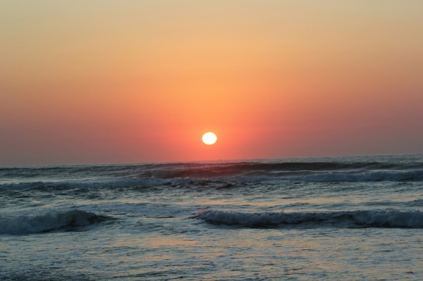 ocean waves during sunset on beach