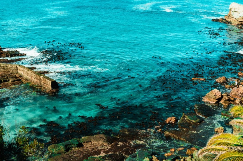 brown rock formation on body of water during daytime