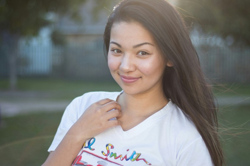 womens white and multicolored v neck t shirt