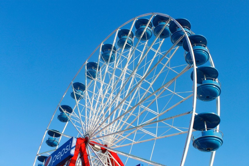 a large ferris wheel on a clear day