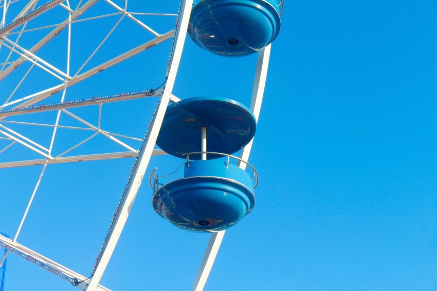 a large ferris wheel on a clear day