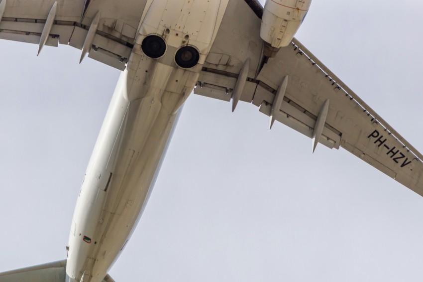 low angle photography of white passenger plane