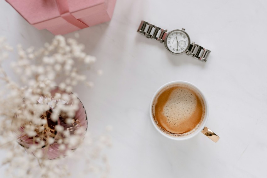 white ceramic mug with coffee