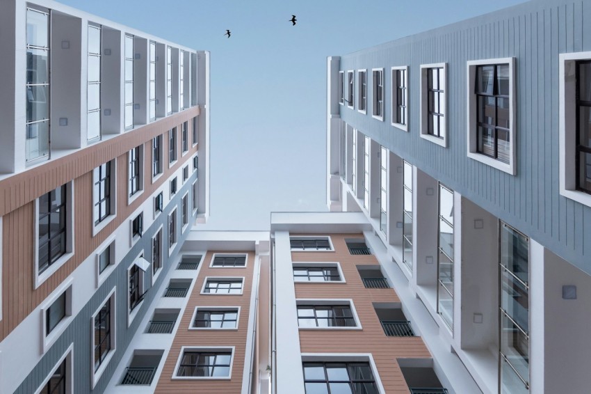 low angle photo of buildings