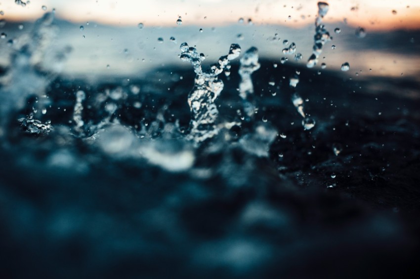 water splash on black surface