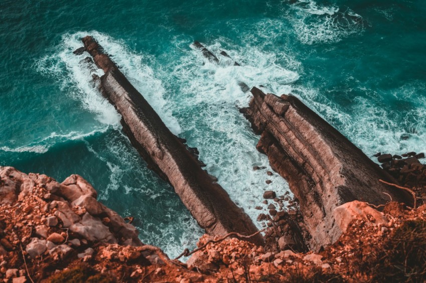 aerial view of island