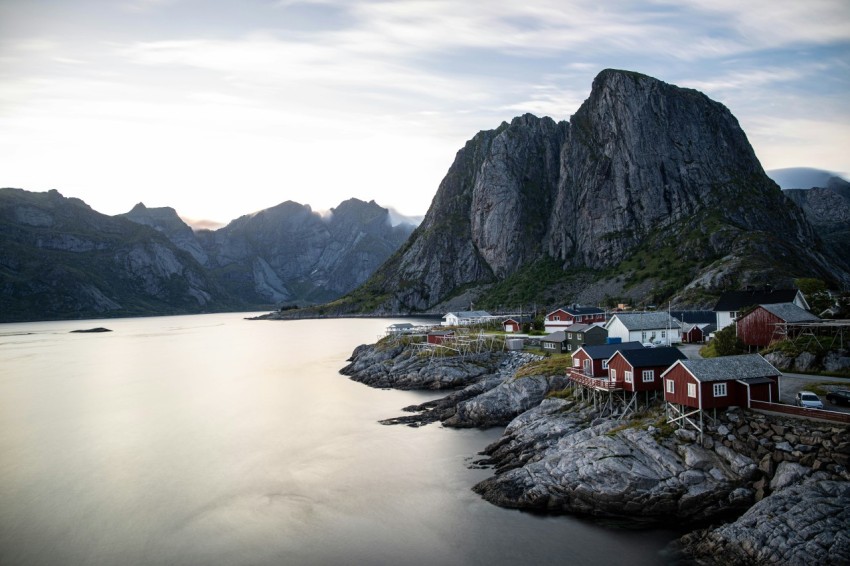 a town by a lake