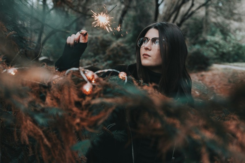 woman in black top tilt photography