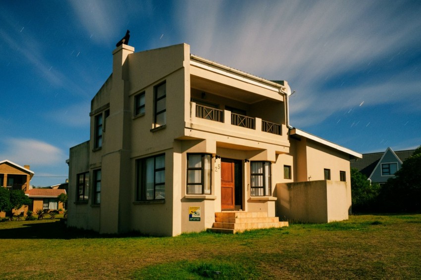 beige 2 storey house