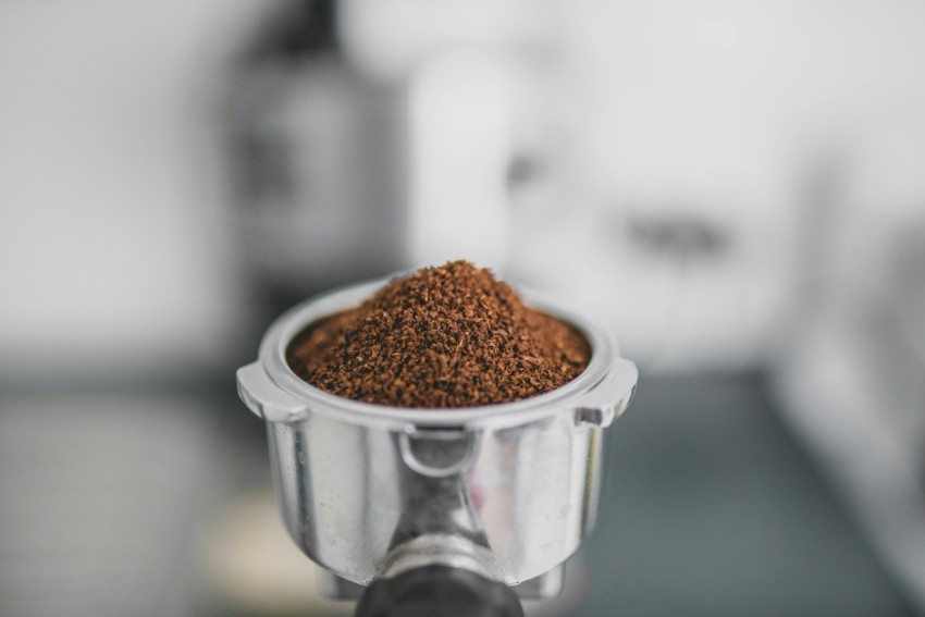 a close up of a blender filled with food