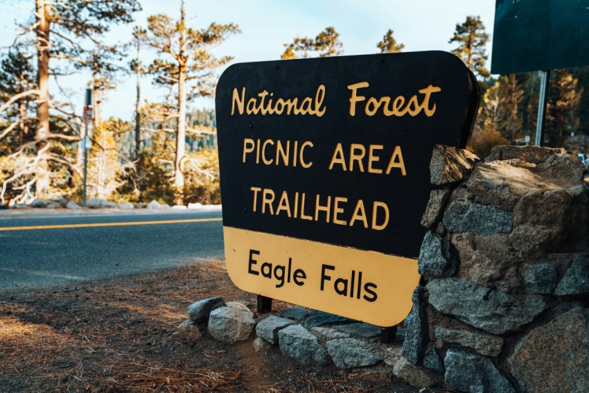 national forest picnic area trailhead signboard