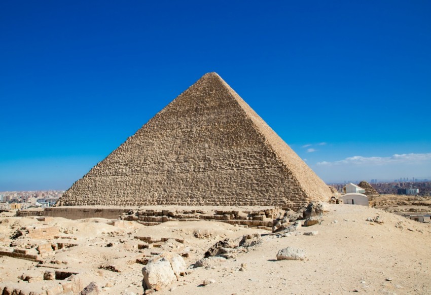 a pyramid in a desert