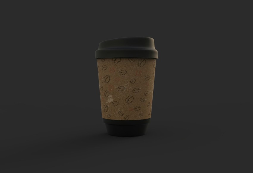 a cup of coffee on a black background