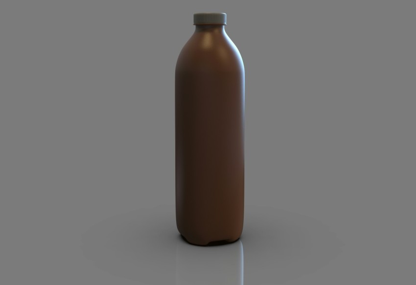 a brown bottle is shown on a gray background f5ORYmK