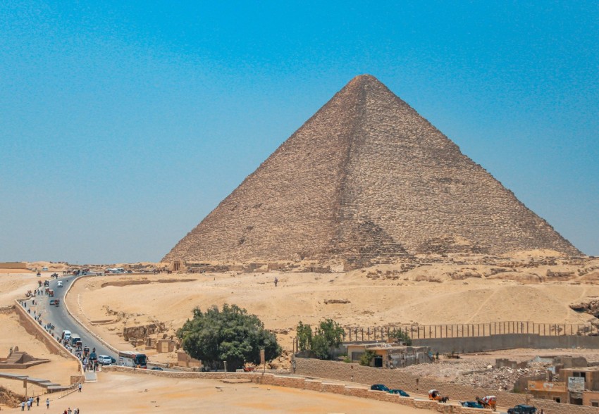 a large pyramid in a desert