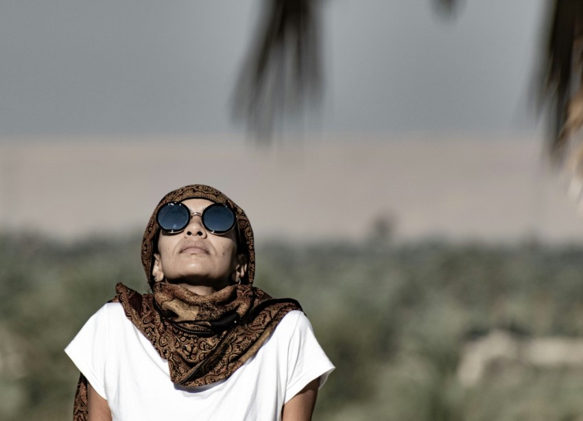 a woman wearing sunglasses