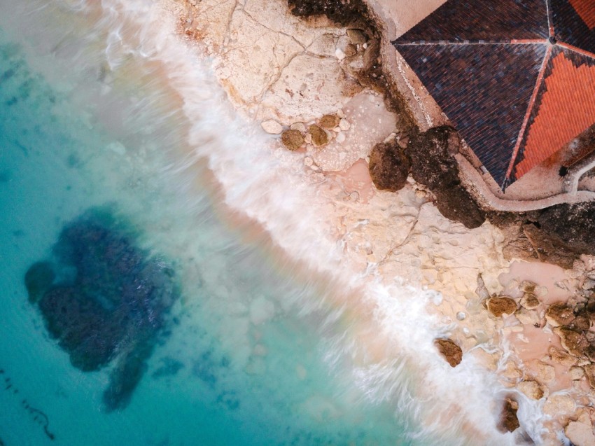 birds eye view photography of beach