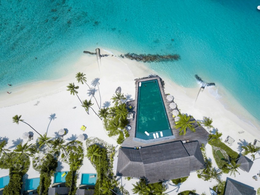 aerial photography of seashore and building