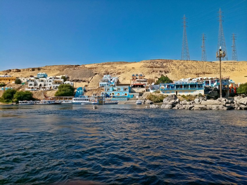 a body of water with buildings along it