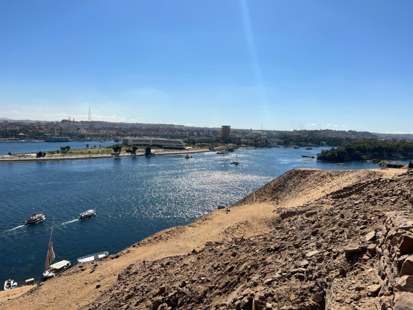 a view of a body of water from a hill