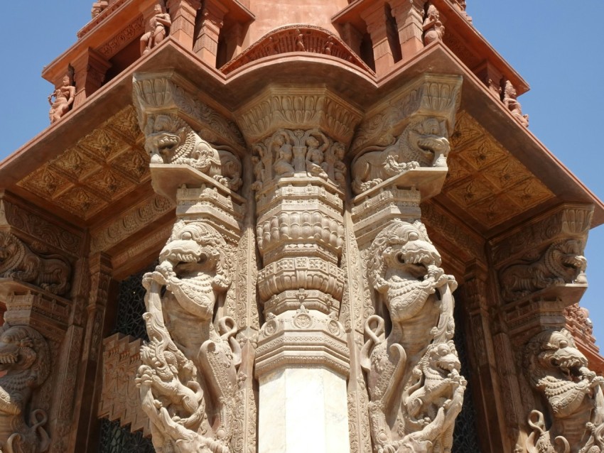 a building with carvings on the side