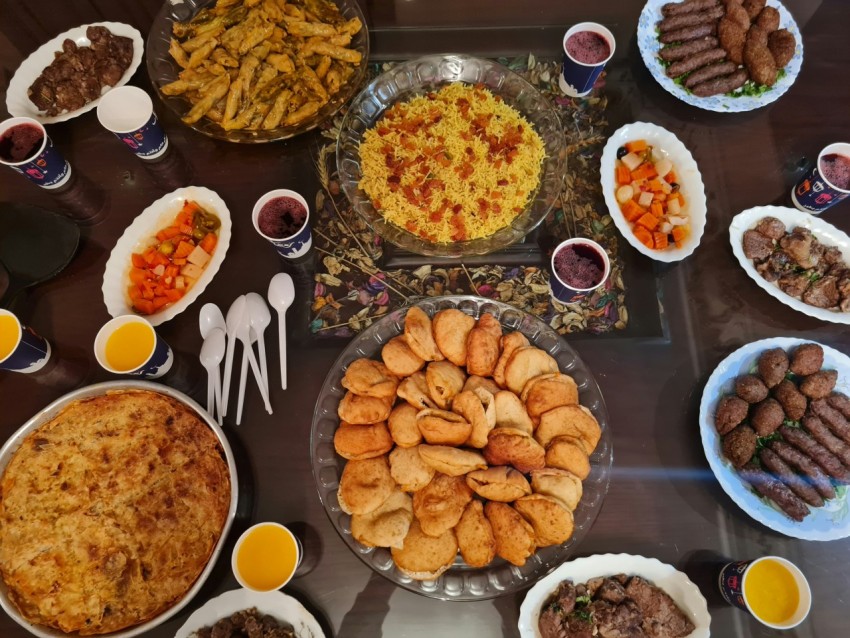 a table full of food