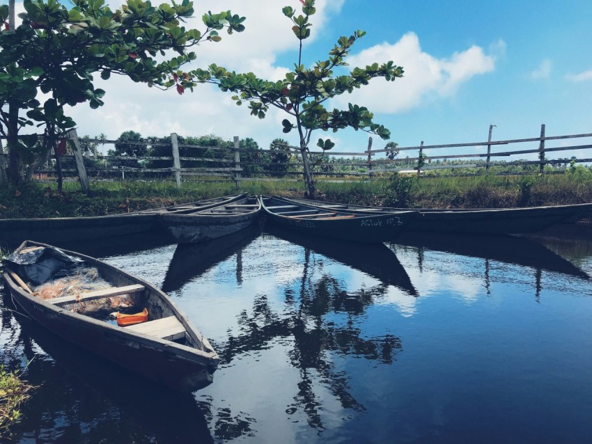 canoe floating body on water