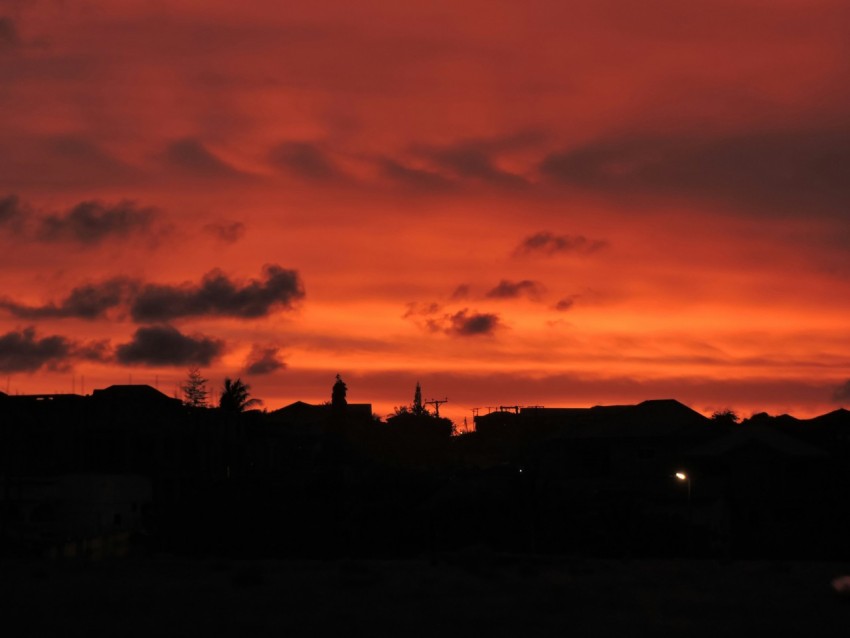 silhouette of buildings during sunset