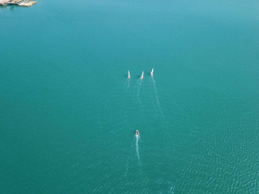 a group of sailboats on the water IrQ