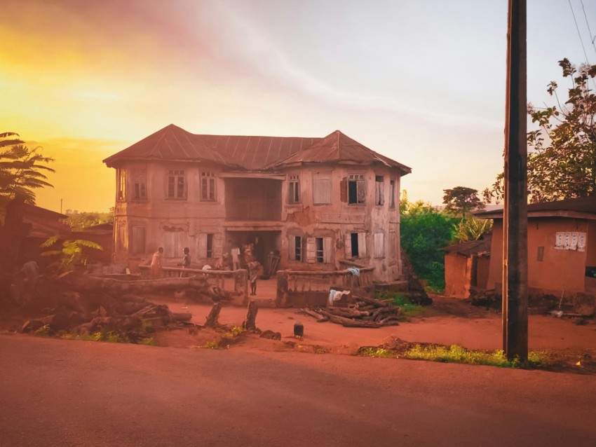 a house with a lot of people outside