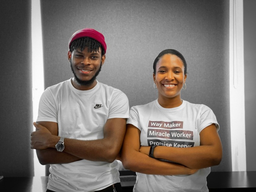 a man and a woman standing next to each other