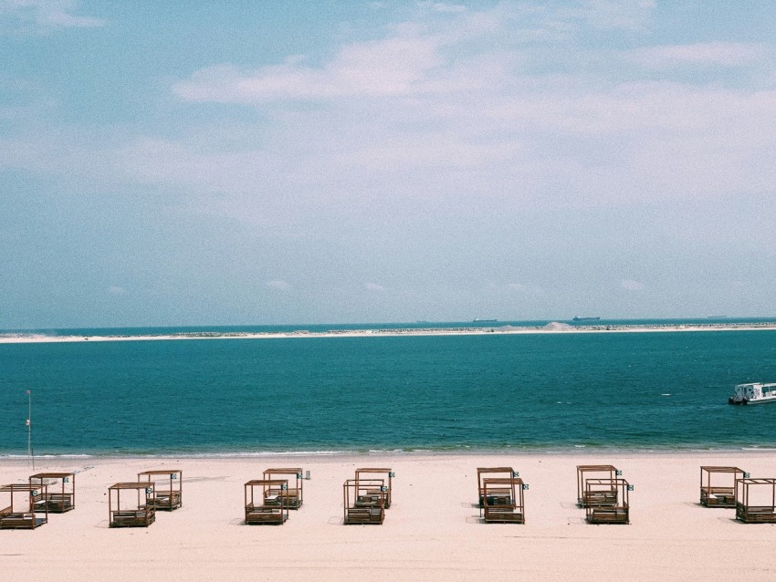 loungers on shore