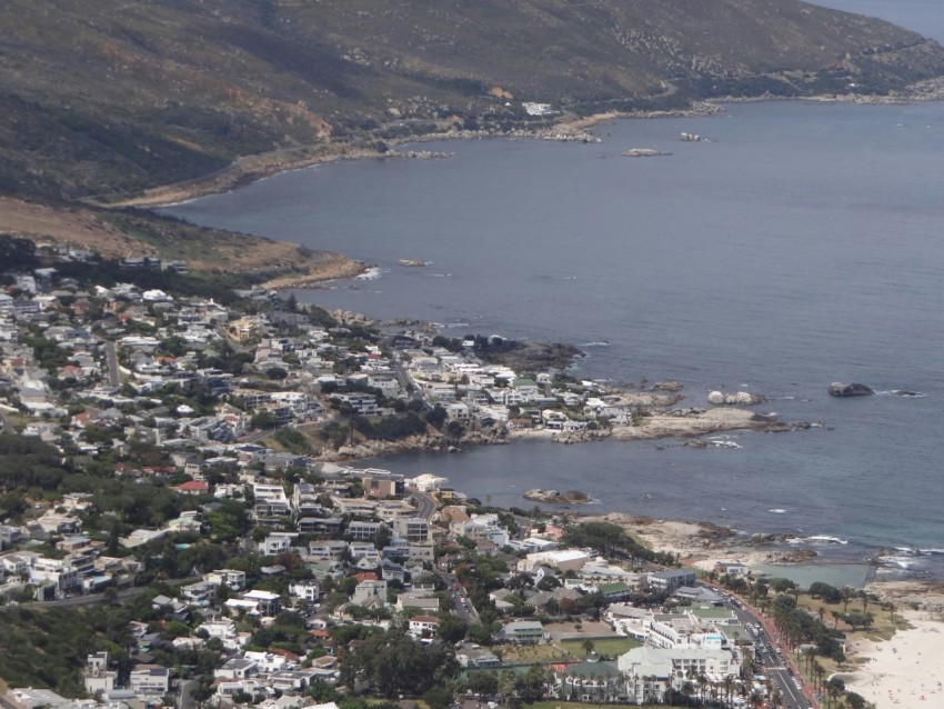 an aerial view of a city by the ocean xqmqqA6Si