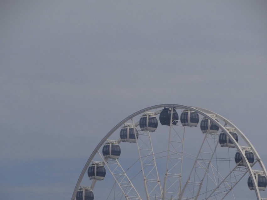 a large ferris wheel with a sky background