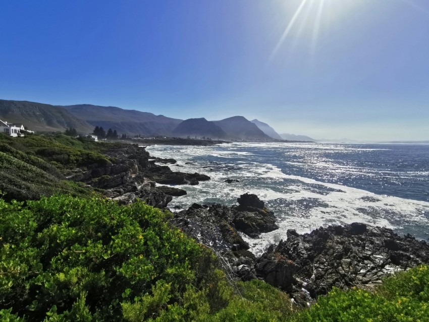 a view of the ocean from a cliff