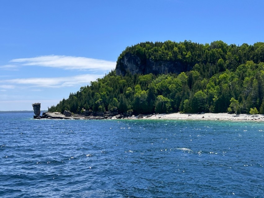 a small island in the middle of a body of water