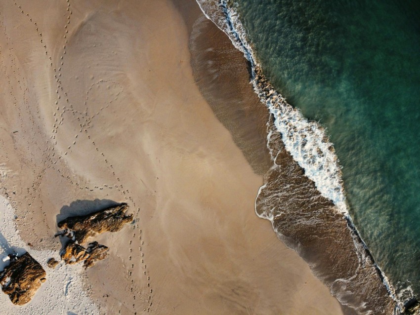 aerial view of ocean waves