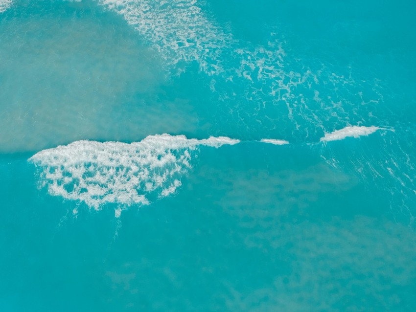 aerial view of ocean waves