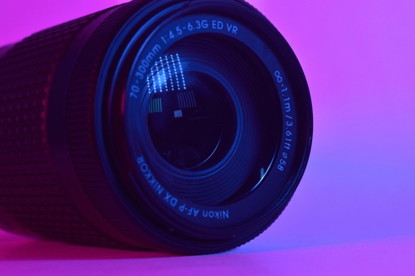 a close up of a camera lens