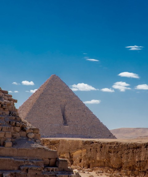 a pyramid in a desert