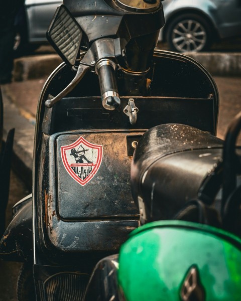 a close up of a gas pump on a motorcycle