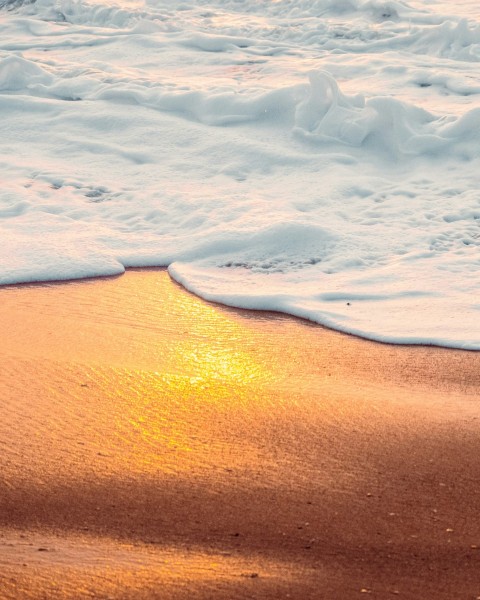 brown sand with white snow